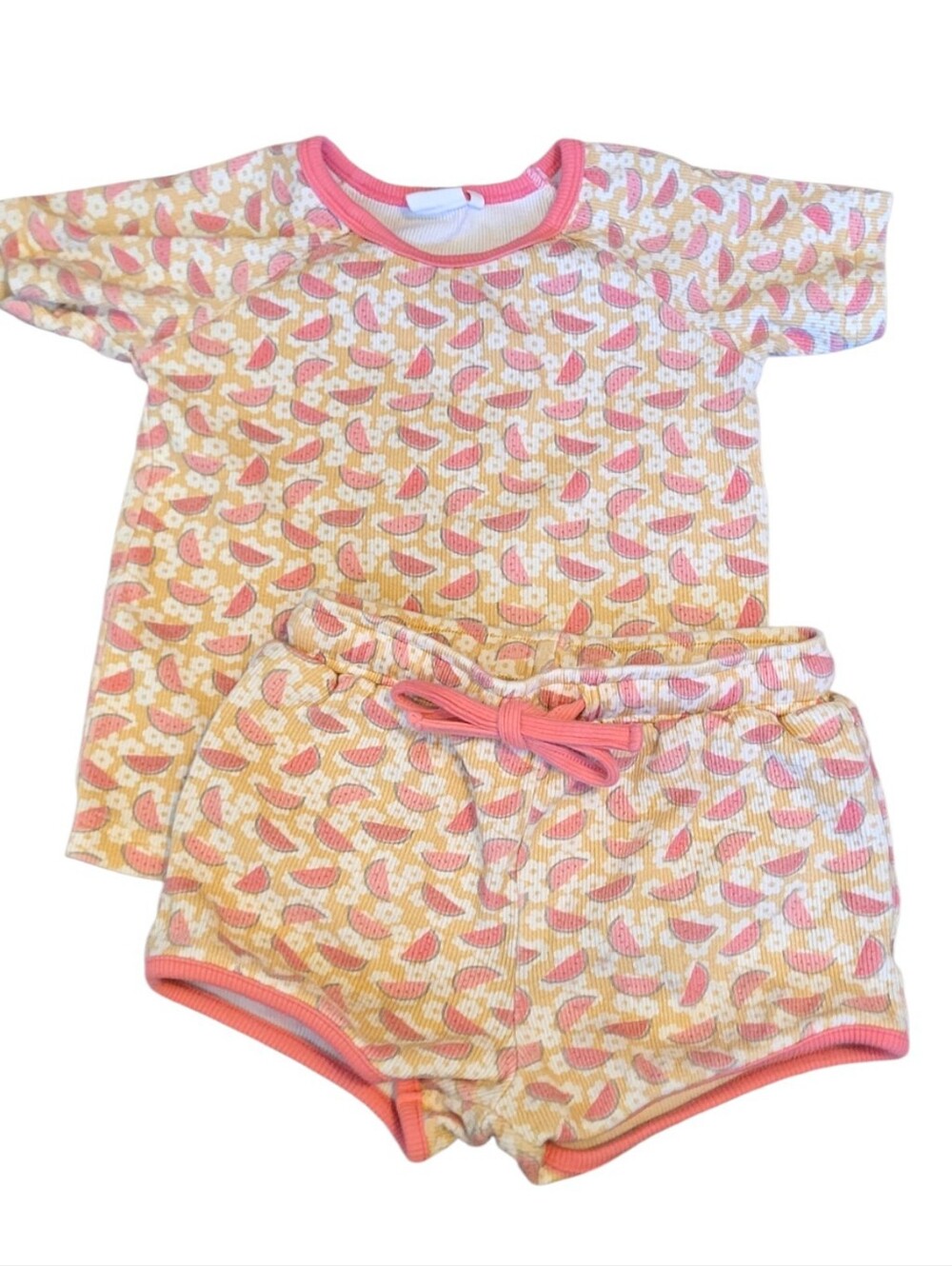 Poppy Kids Girls' Pink Watermelon Print Short Pajama Set Size 3T